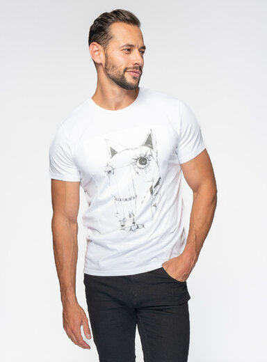 Pánske tričko biele s obrazom koňa